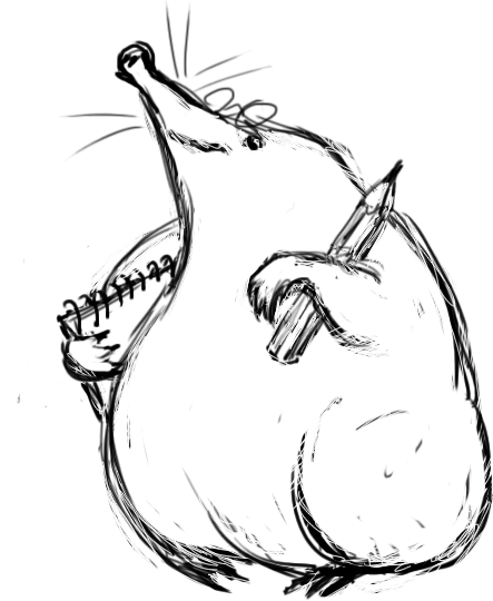 Выхухоль, талисман  модуля «Сценарии взаимодействия» дизайн-задачника «Собаки Павловой»