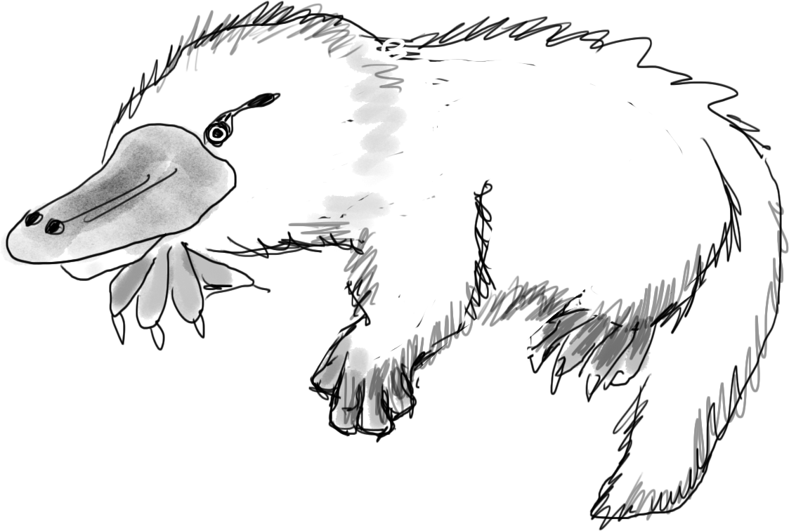 Утконос, талисман  модуля Композиция в дизайне интерфейсов» дизайн-задачника «Собаки Павловой»